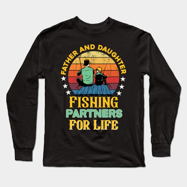 Father and Daughter: Fishing Partners for Life - Retro Long Sleeve T-Shirt by Syntax Wear